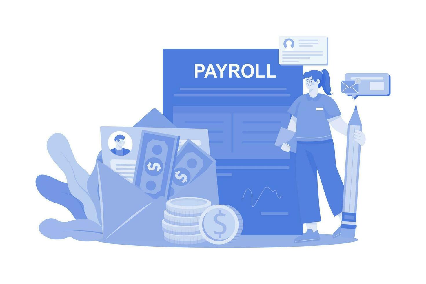 Payroll Manager Illustration concept on a white background vector