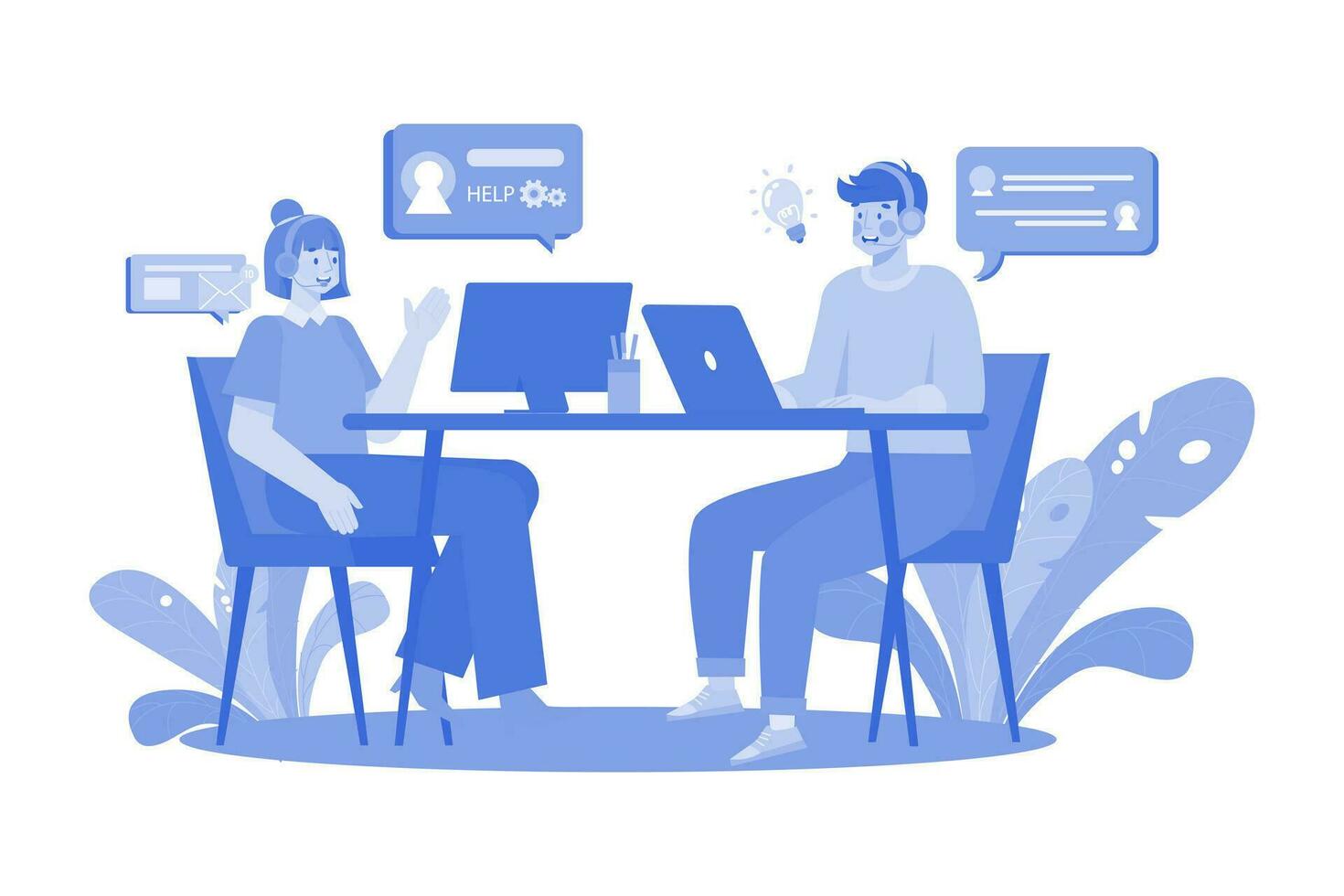 Help Desk Illustration concept on a white background vector