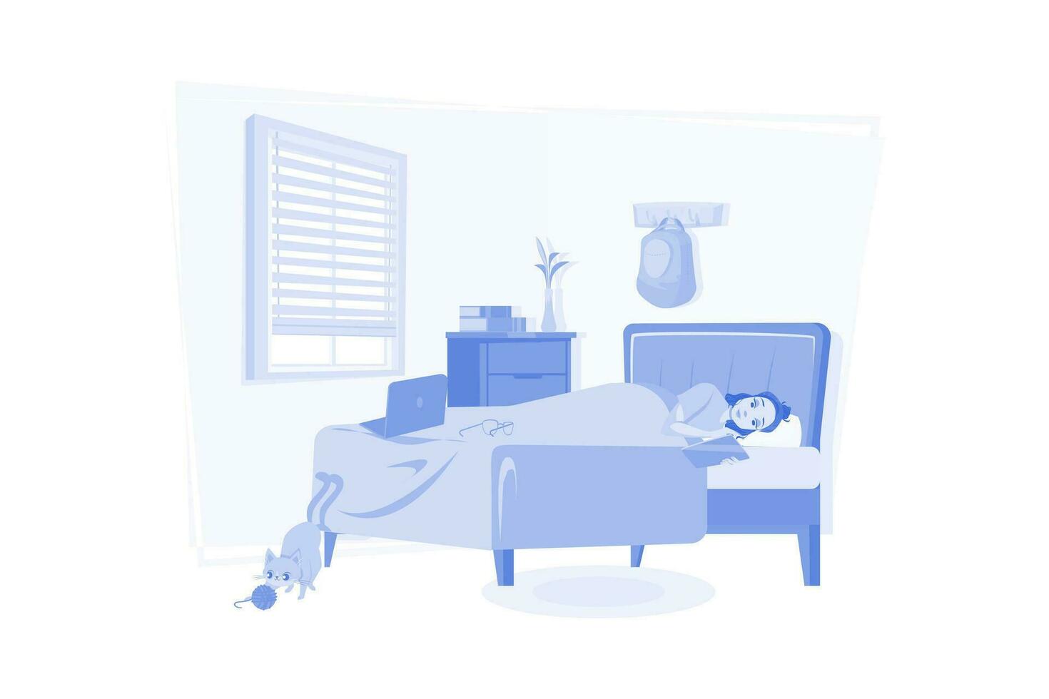 Social Isolation Illustration concept on white background vector