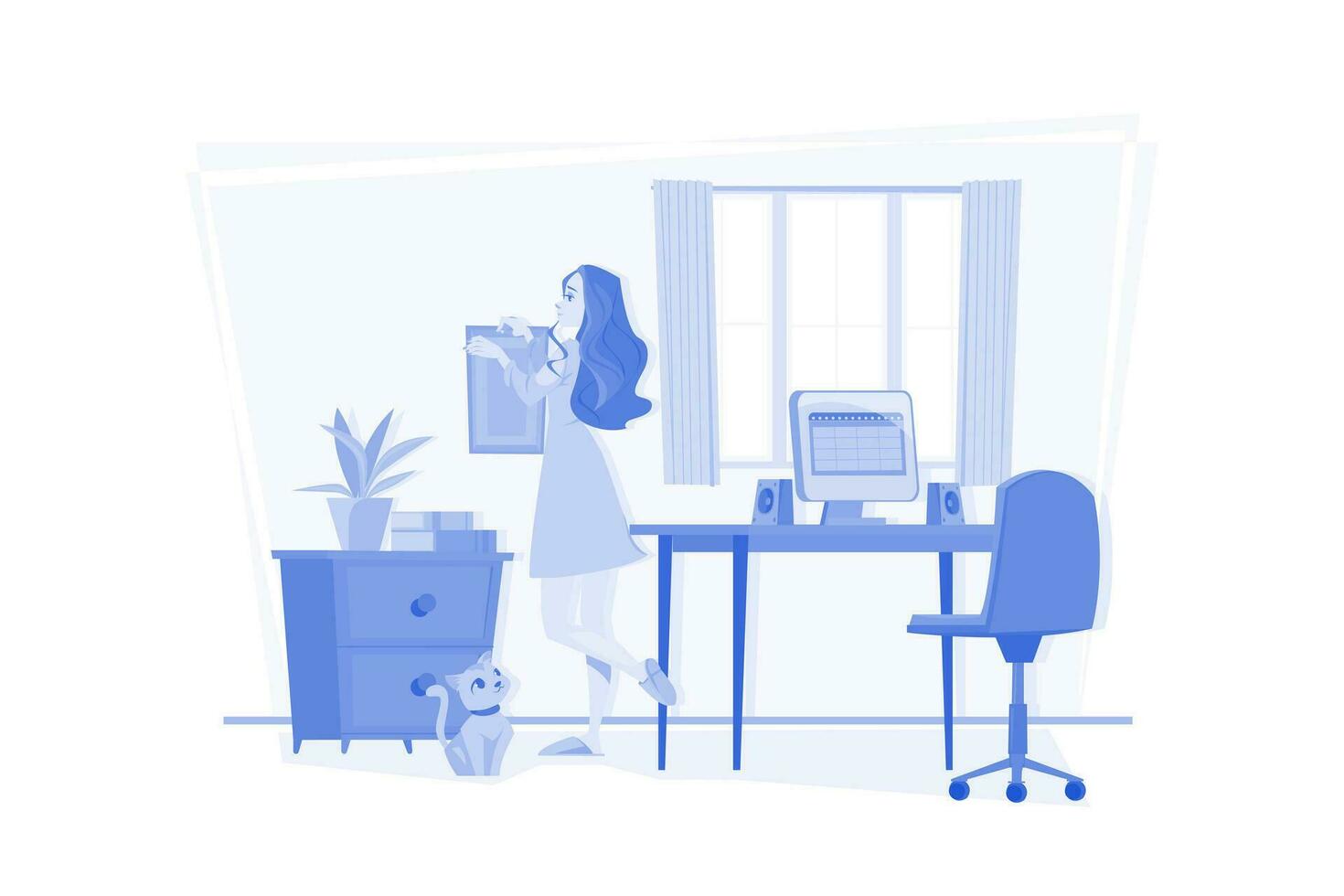 decora tu espacio de trabajo desde casa vector