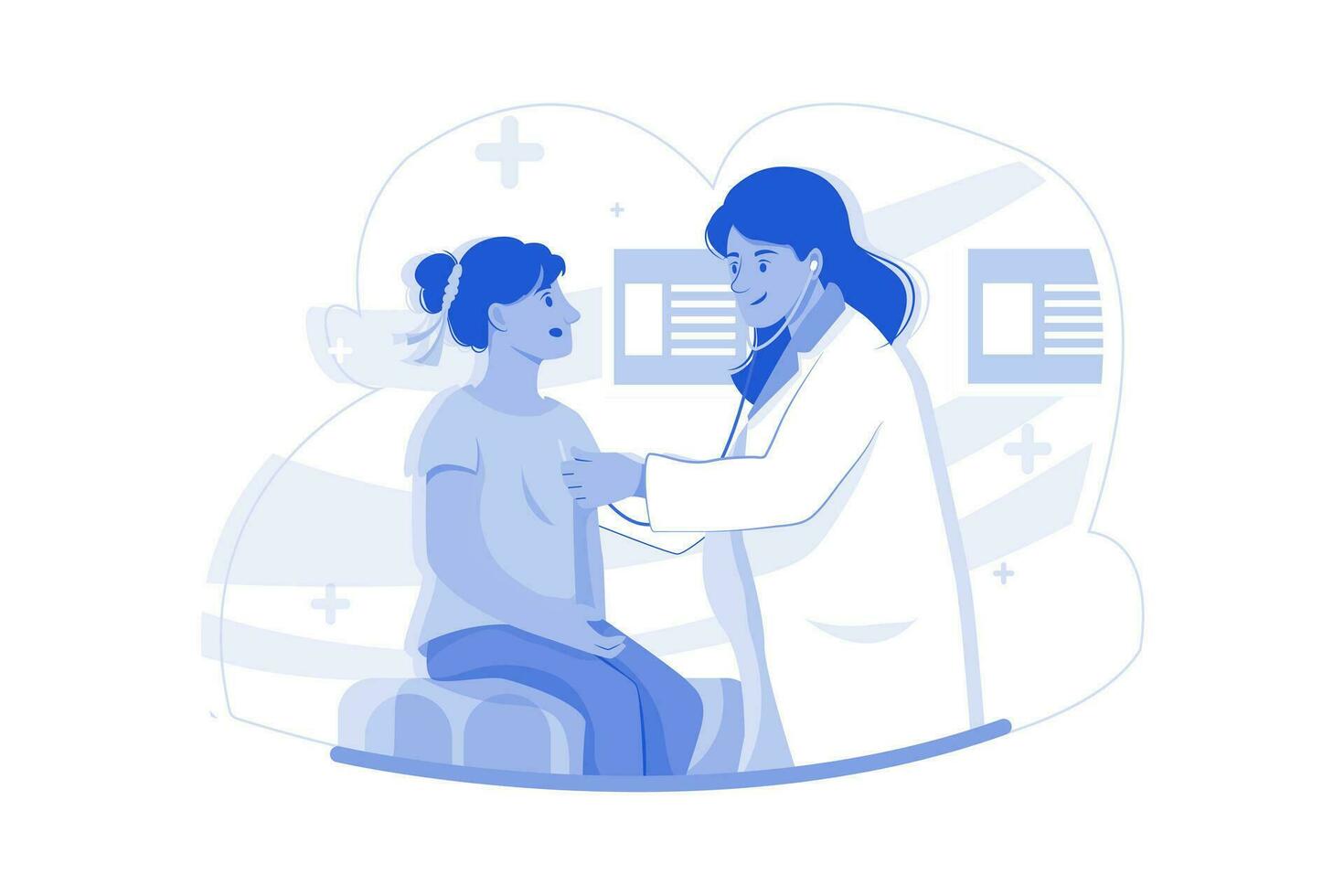 Doctor Treating A Female Patient vector
