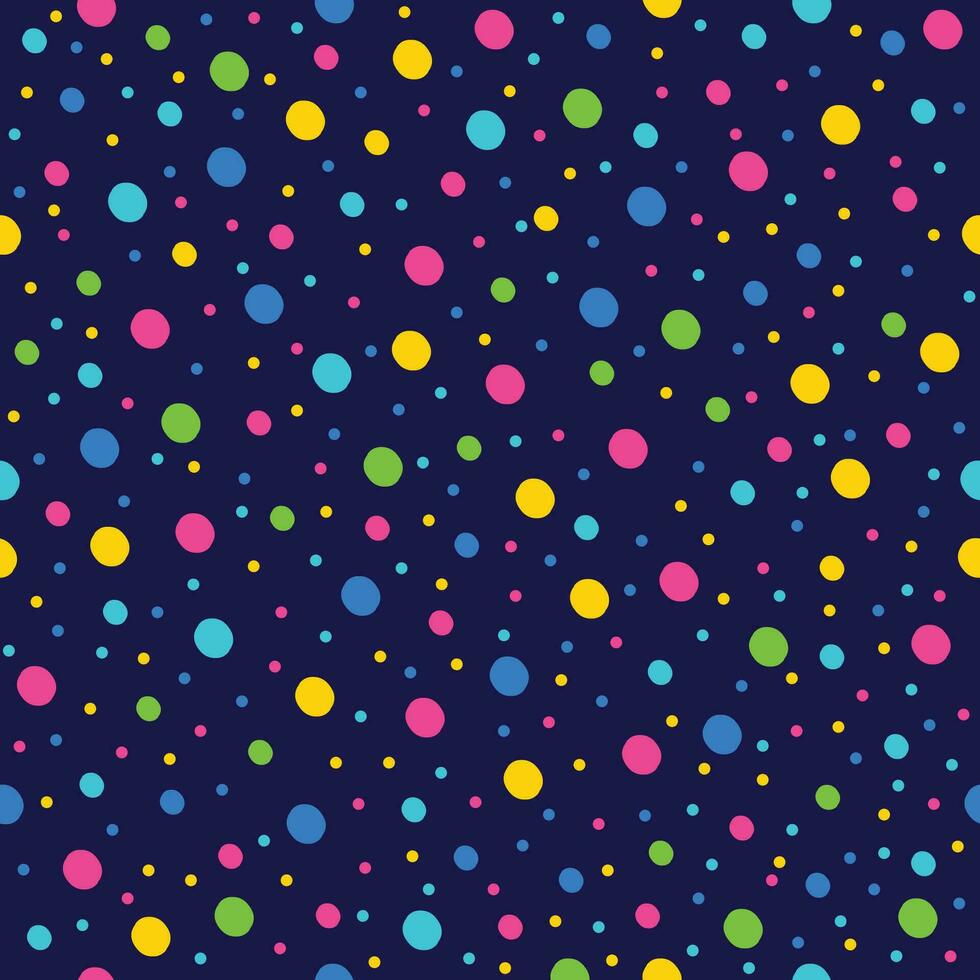 seamless pattern beautiful colorful small circle with dark blue background vector