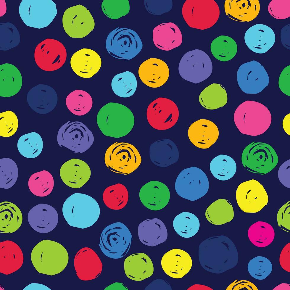 beautiful colorful circle pattern with dark blue background vector