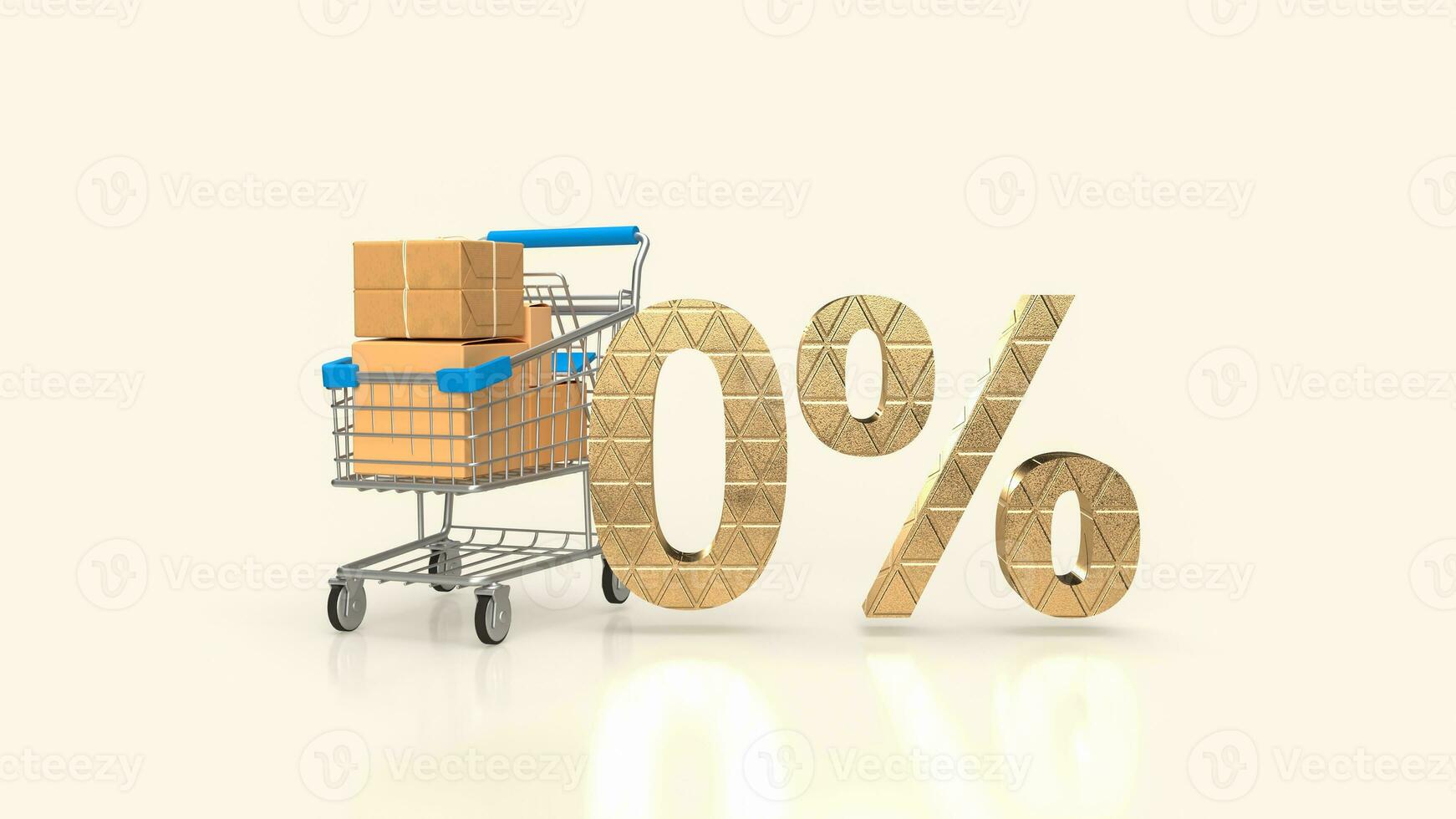 The trolley and mobile for shopping online concept 3d rendering. photo