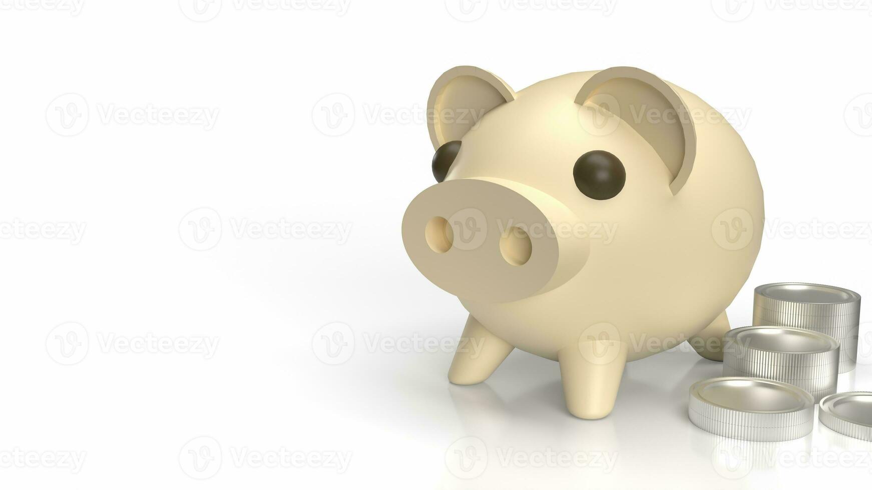 el cerdito banco y casa para ganar o ahorro dinero concepto 3d representación foto