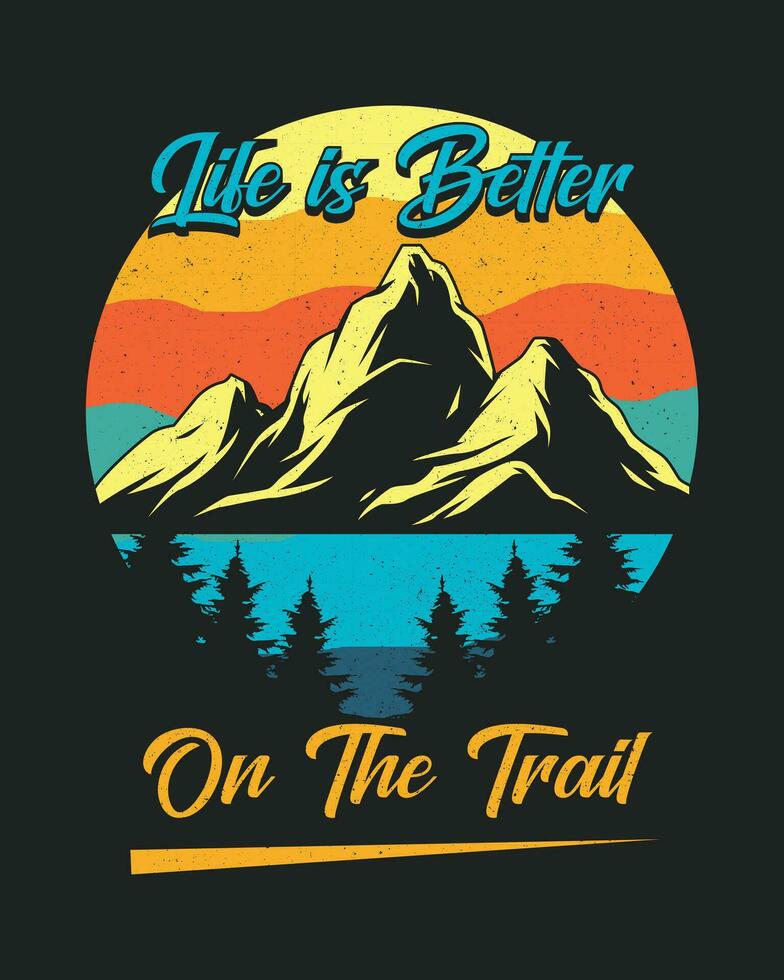 Hiking outdoor t-Shirt Design, Hiking tee vector Design