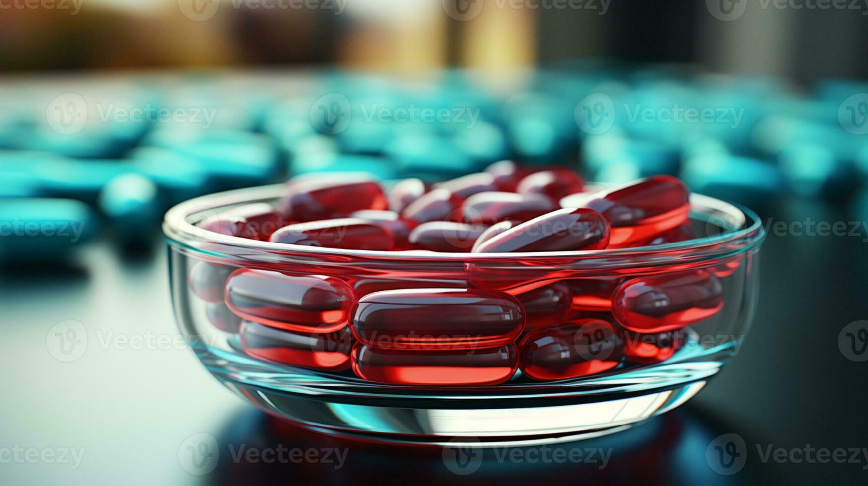 Capsule red medicine vitamin photo realistic AI generated 34752767