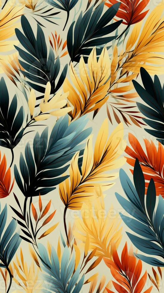 Seamless palm leaf pattern tropical AI Generated photo