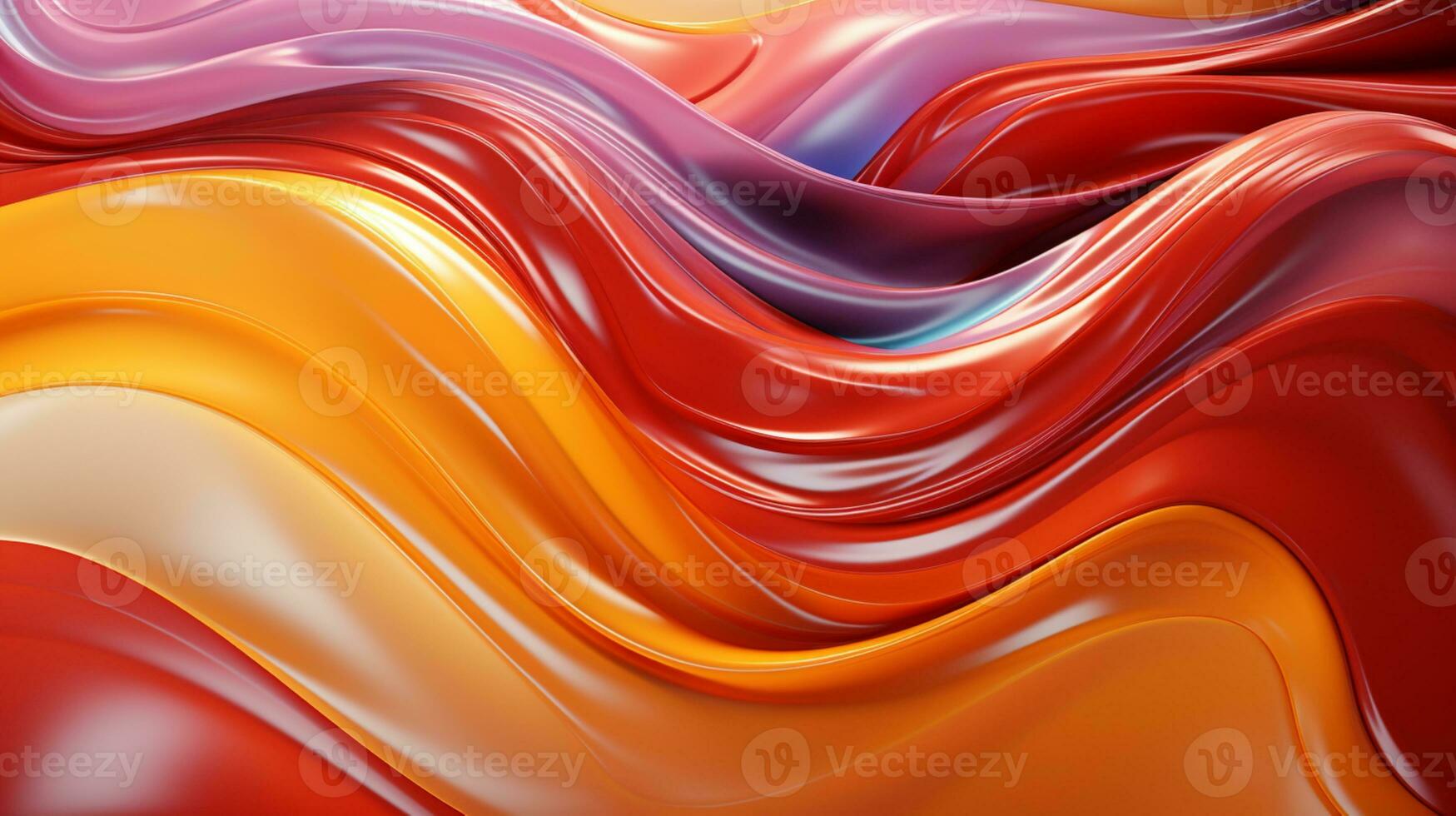 Holographic line fluid pink and yellow background AI generated photo