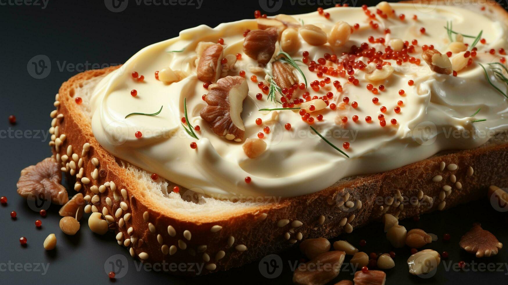 un pan brindis carne de vaca ahumado mayonesa crema ai generado foto