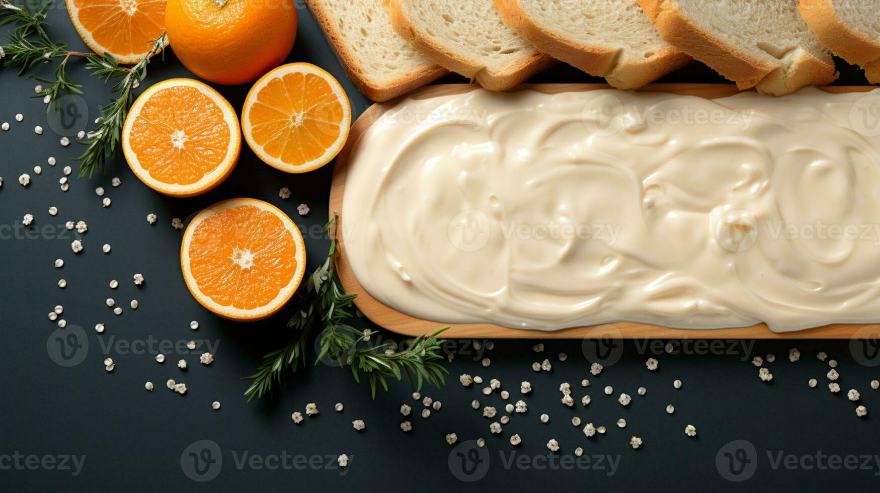 Toast bread orange sweet dessert AI Generated photo