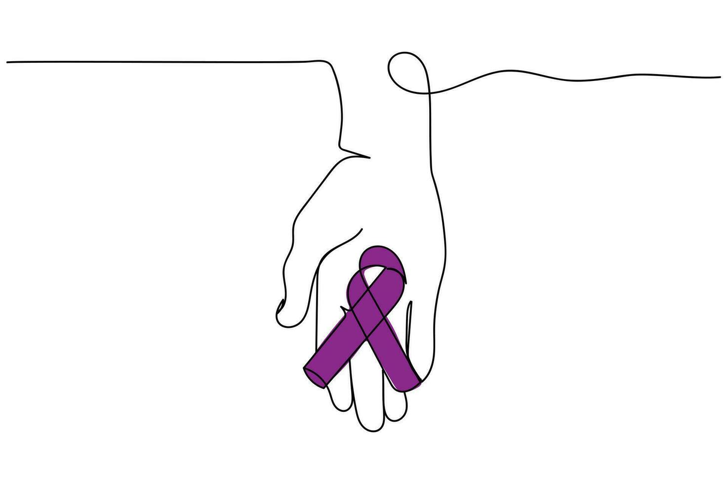 purple Ribbon for Violence, Pancreatic, Esophageal, Testicular cancer, Alzheimer, epilepsy, lupus, Sarcoidosis and Fibromyalgia. vector