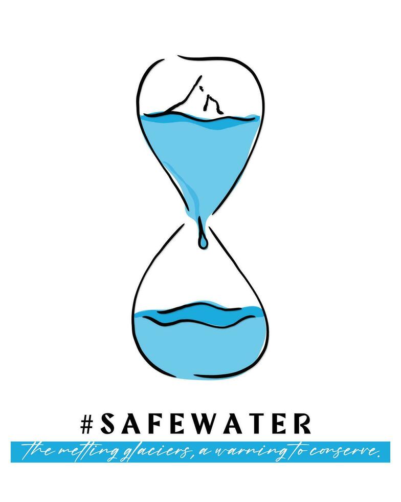 Conserve it and preserve Life. Save water and save future. vector