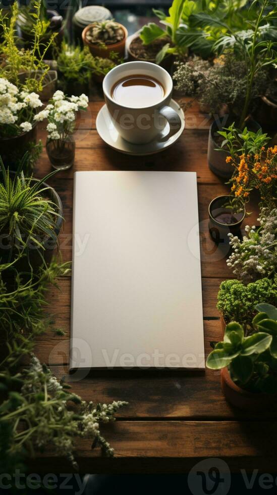 Blank paper decoration AI generated photo