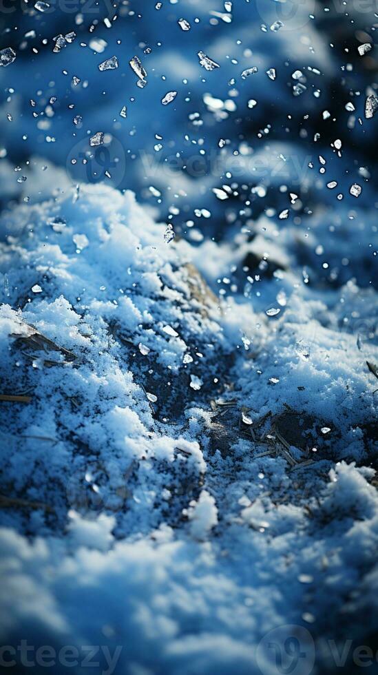 Snow fall winter season story background AI generated photo