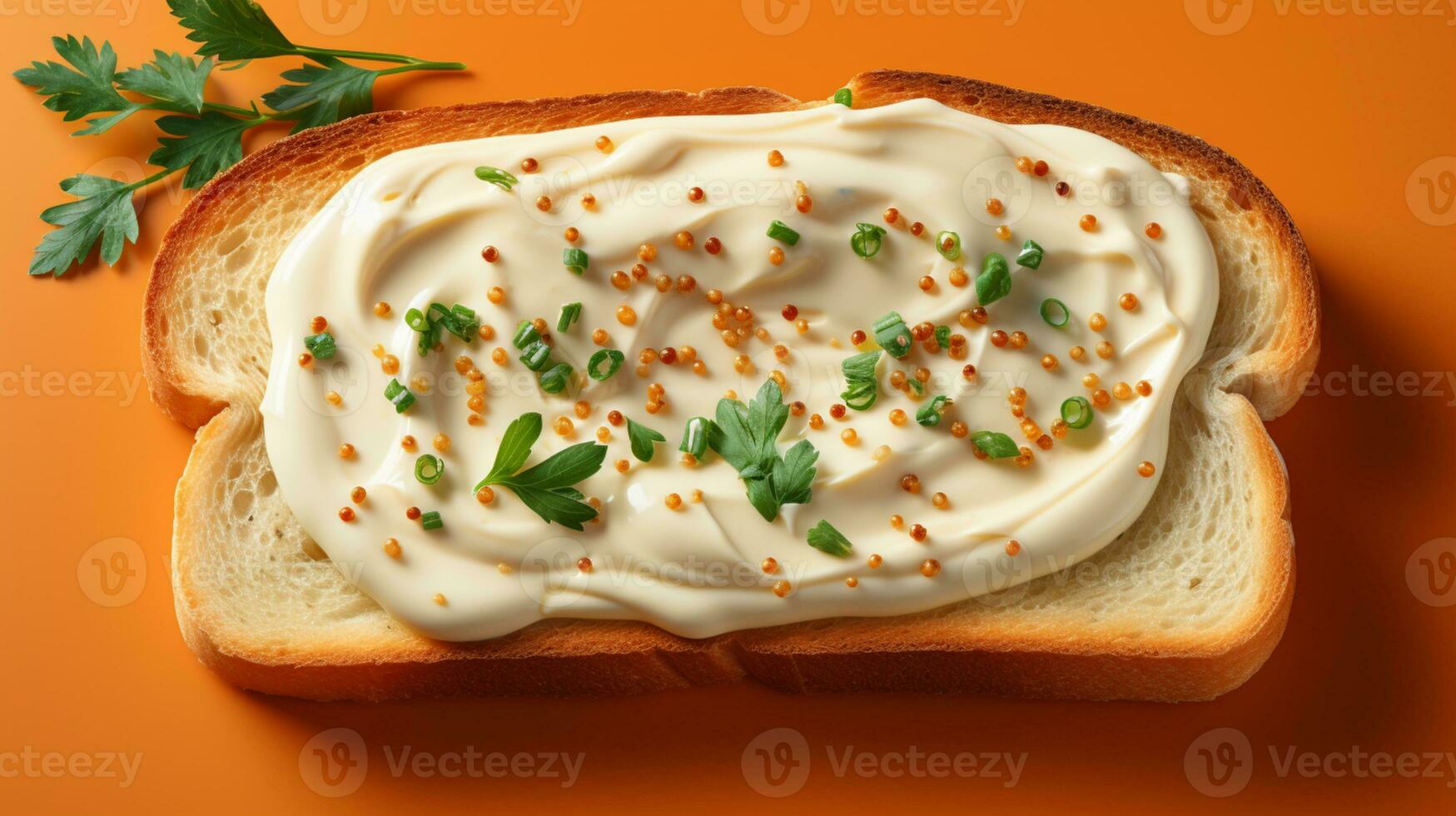Bread toast cheese cream jam dessert AI Generated photo