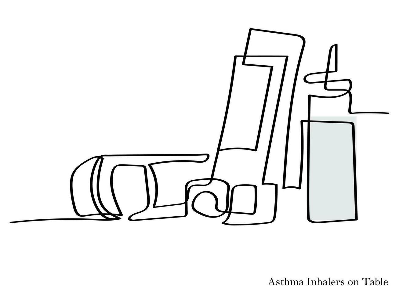 line art vector of asthma awareness.