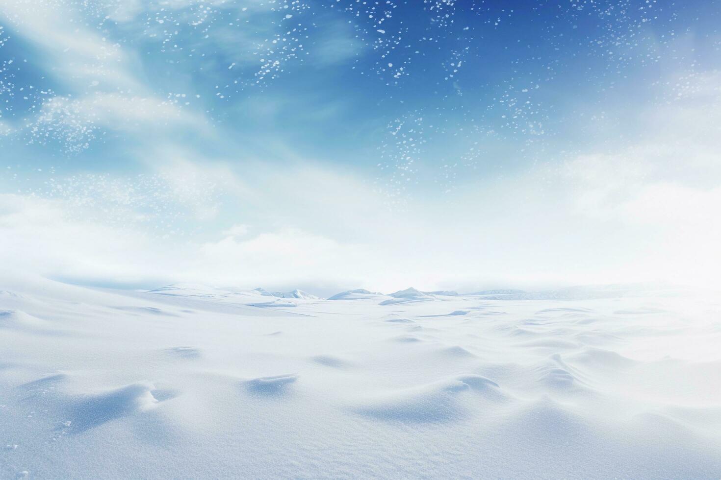 Christmas snow background with sparkles and lights. New Year holiday. Abstract snowy nature background. Banner photo