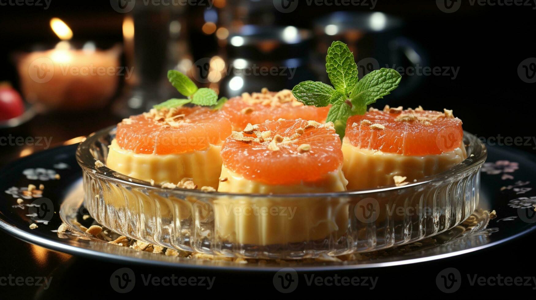 Grapefruit pudding dessert sweet food snack AI generated photo