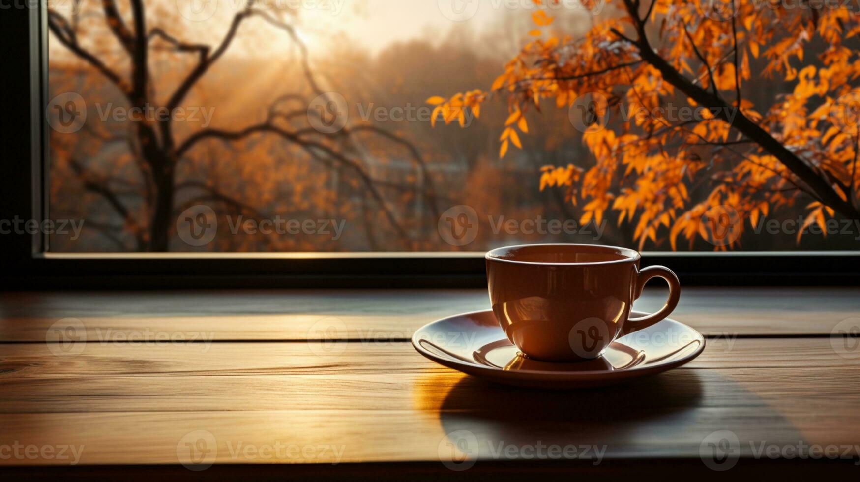 taza para té y flor foto realista en noche Dom ai generado