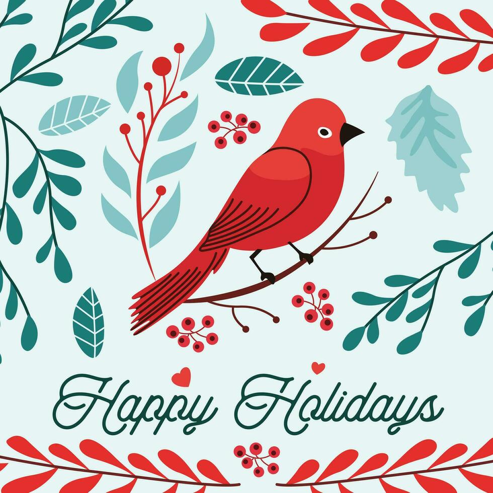Warm wishes for a joyful holiday season filled with love, laughter, and cherished moments. Happy Holidays vector