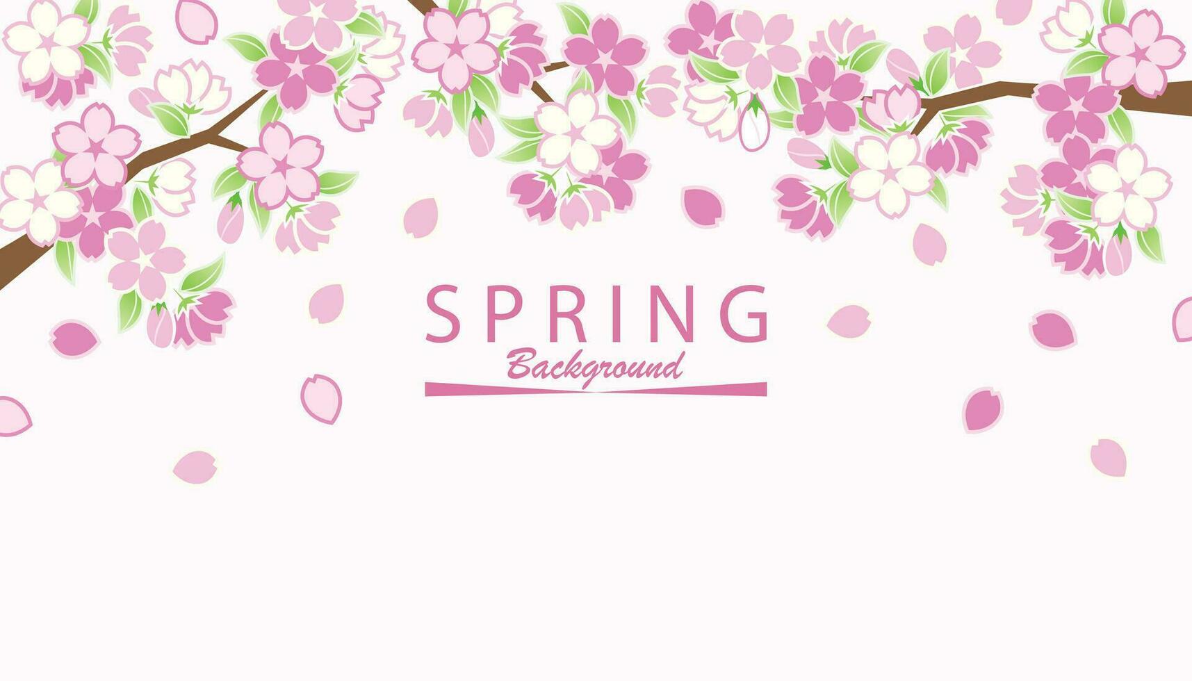 Spring sakura frame background vector