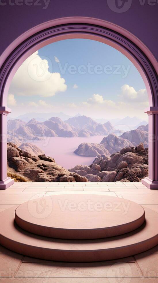 AI generated Minimalist podium stage simple show product mockup photo