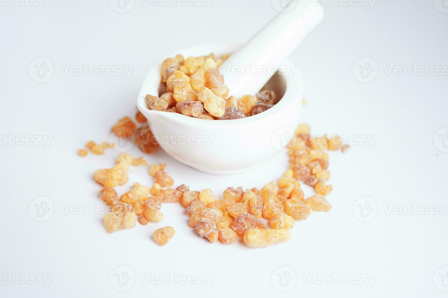 Frankincense or olibanum aromatic resin used in incense and perfumes. photo