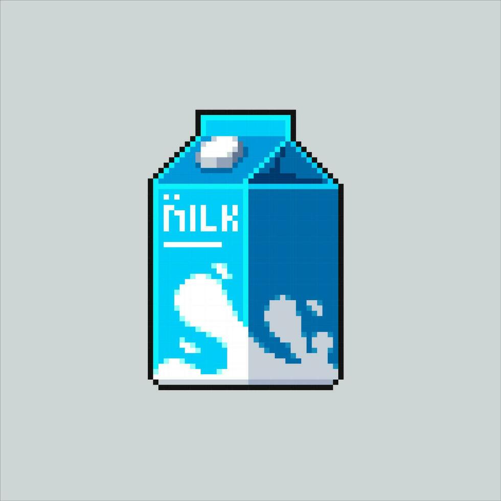 píxel Arte ilustración uht leche. pixelado en caja leche. uht en caja Leche pixelado para el píxel Arte juego y icono para sitio web y vídeo juego. antiguo colegio retro vector