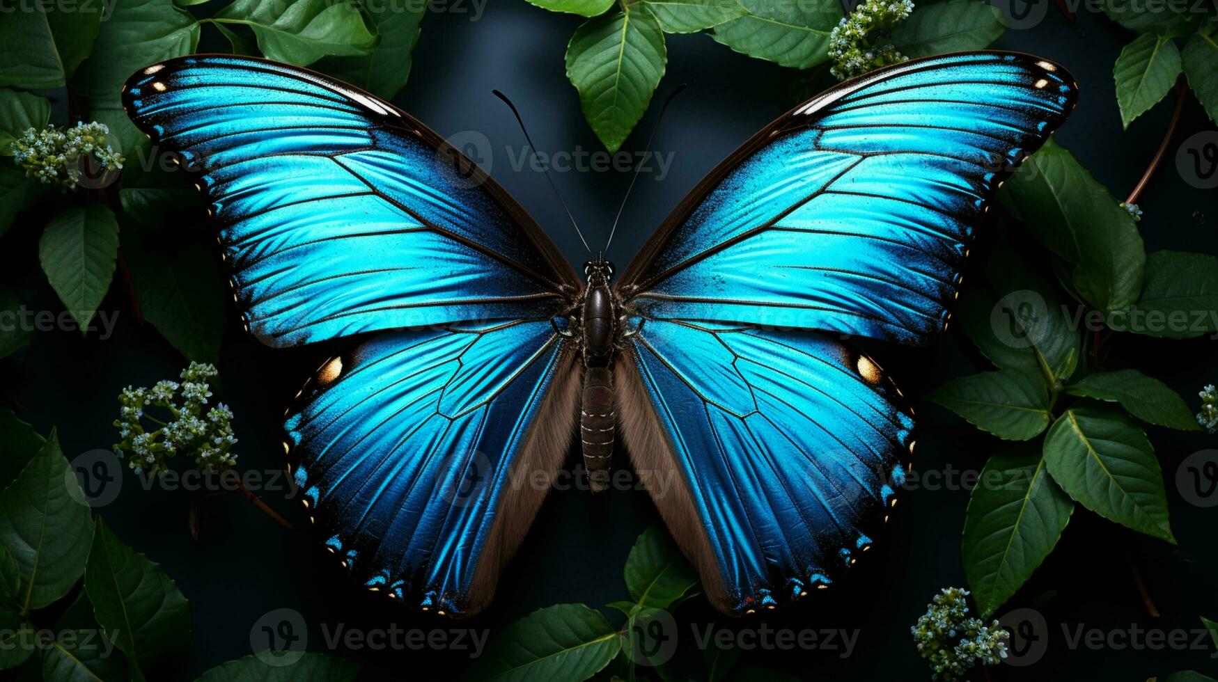 Butterfly animal evening yellow light realistic AI generated photo