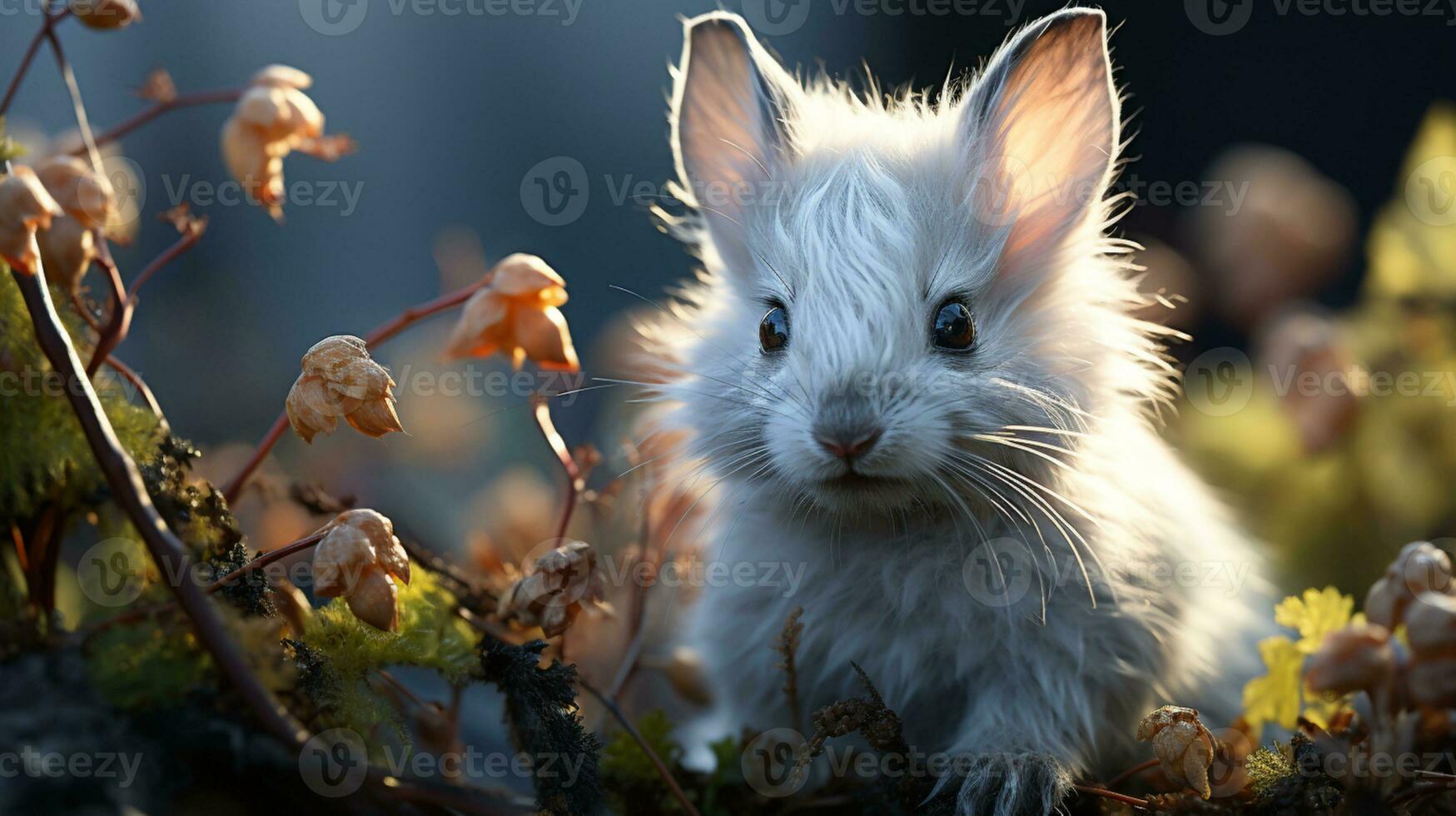 Conejo blanco conejito animal foto realista ai generado