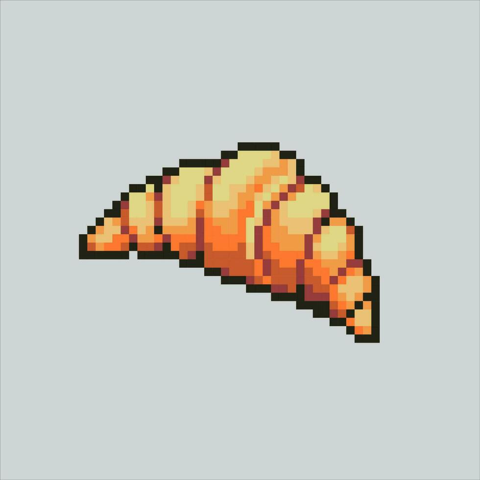 Pixel art illustration croissant. Pixelated croissant. Croissant cake bake pixelated for the pixel art game and icon for website and video game. old school retro. vector