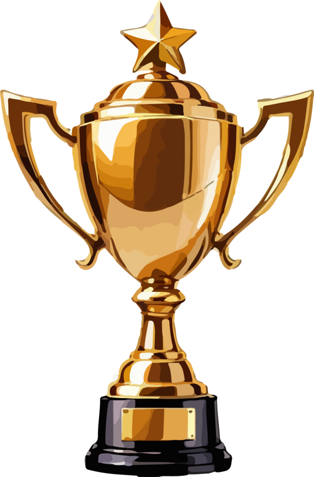 AI generated Gold Trophy Image Cartoon png