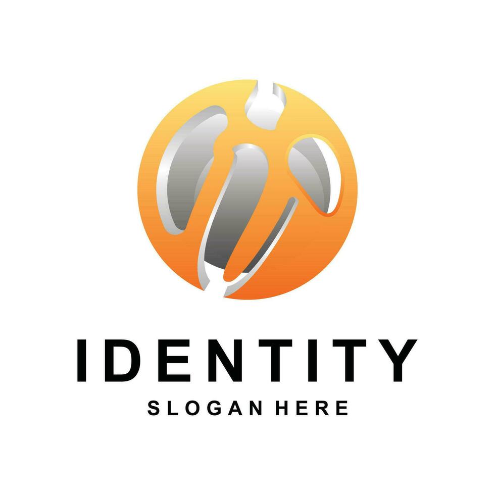 initial logo I Globe Circle design vector, Usable for Business and Technology Logos. Flat Vector Logo Design Template Element