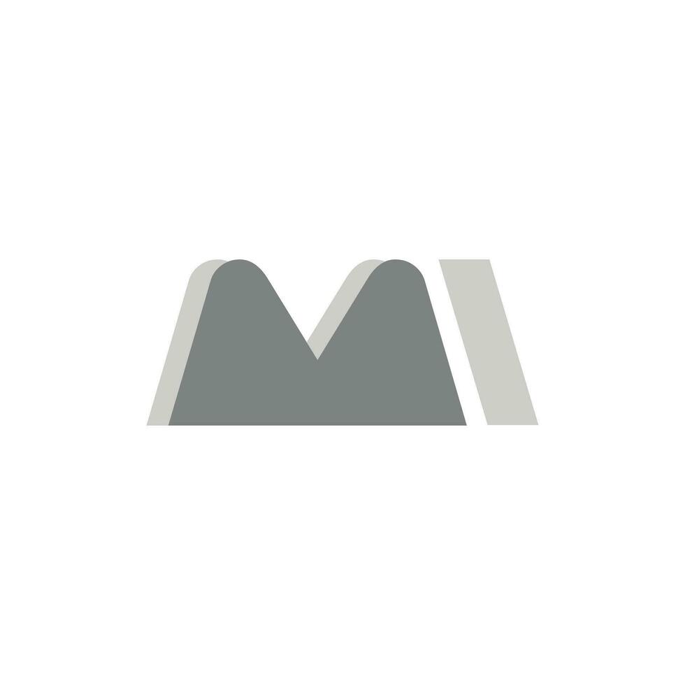 alfabeto letras mi moderno logo diseño minimalista, único moderno creativo mínimo logo diseño vector