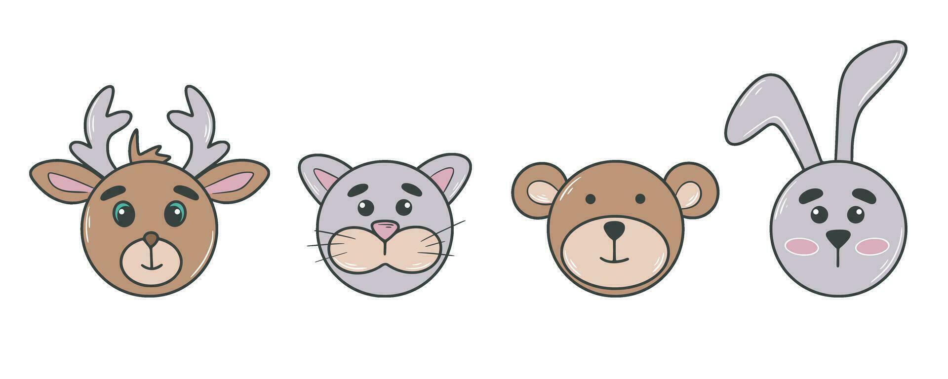 Cute baby animal characters clip art vector