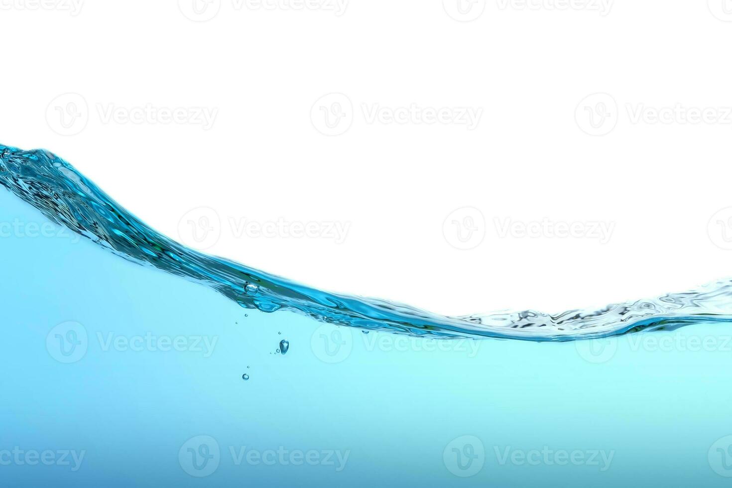 Water surface movement. white background. Close-up view. photo