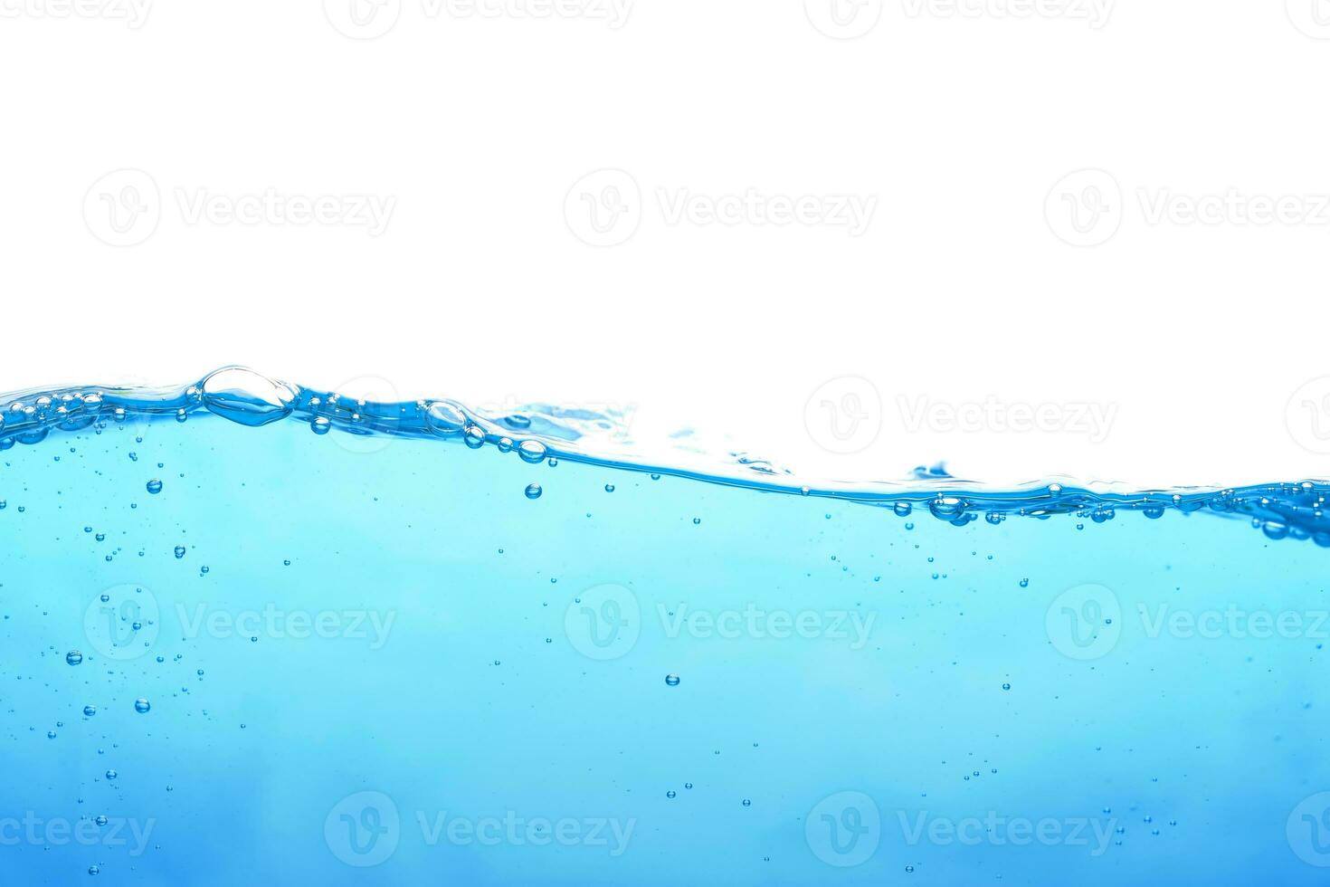 The surface of the water. White background. Movement. Close-up view. photo