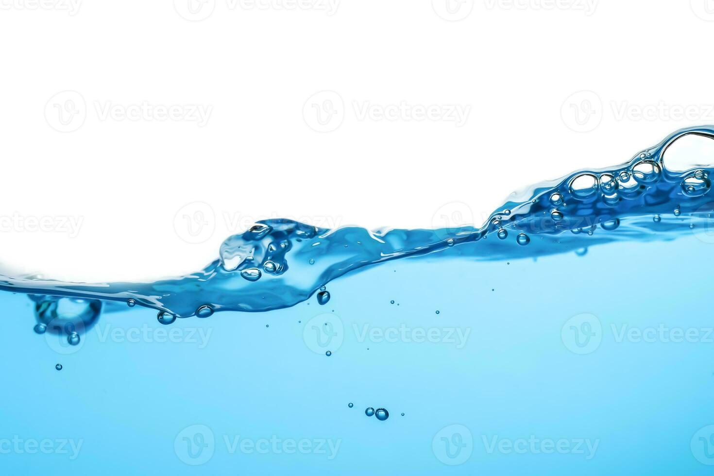 Abstract illustration Clear water surface with ripples and bubbles. beautiful white background. close-up photo