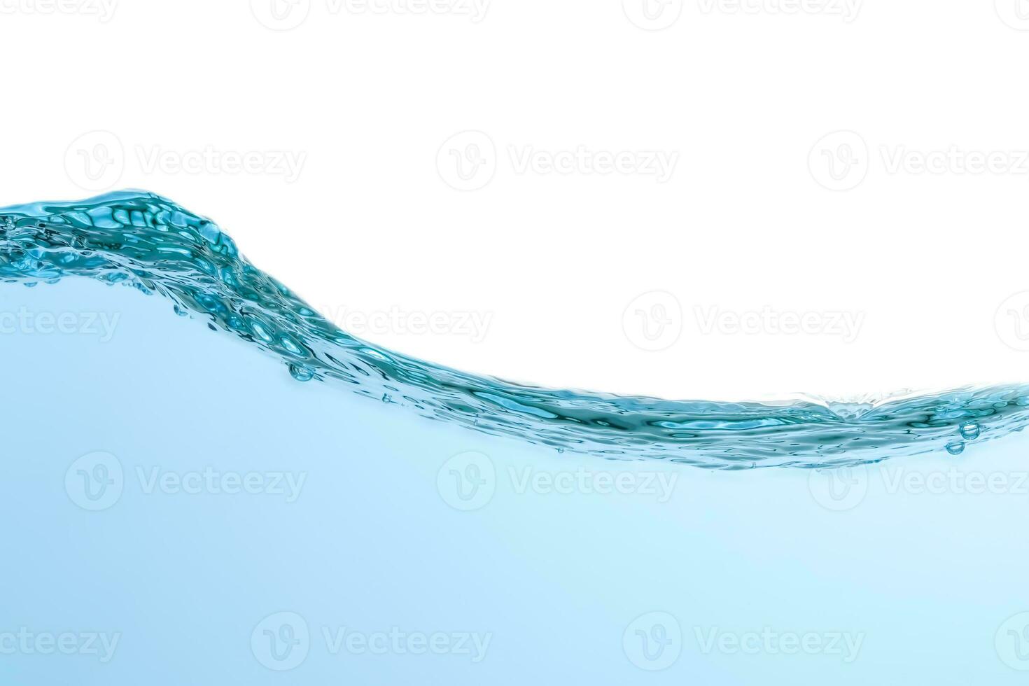 The surface of the water. White background. Movement. Close-up view. photo