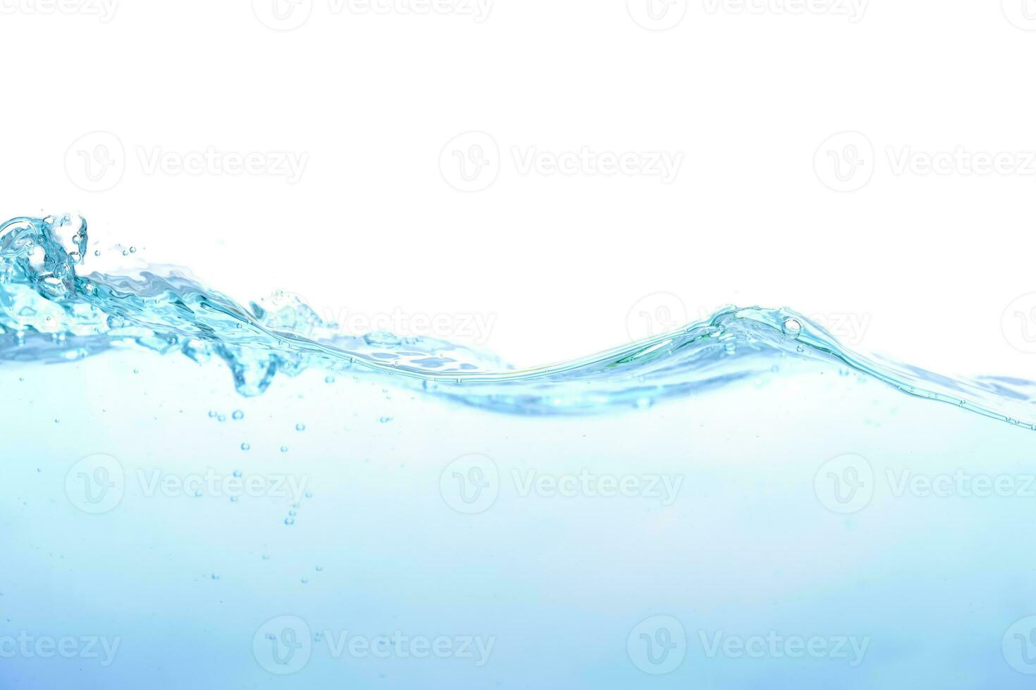 The surface of the water. White background. Close-up view. photo