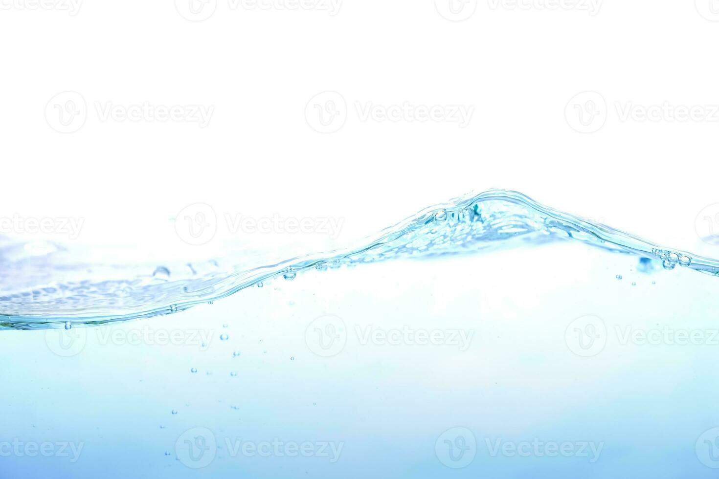 The surface of the water. White background. Close-up view. photo
