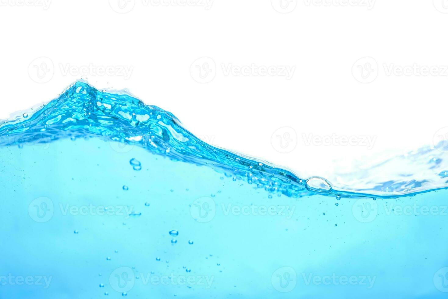 The surface of the water. White background. Close-up view. photo