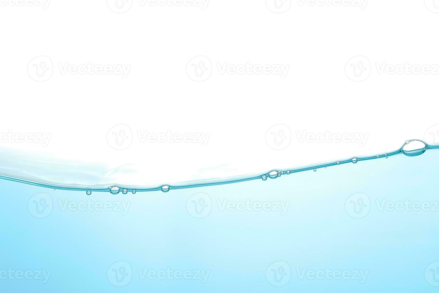 The surface of the water. White background. Movement. Close-up view. photo