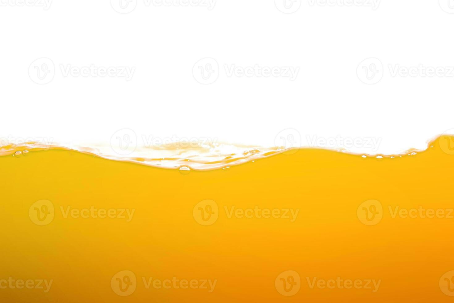 orange juice is isolated on white background. healthy fresh drink and natural waves. close up view. photo