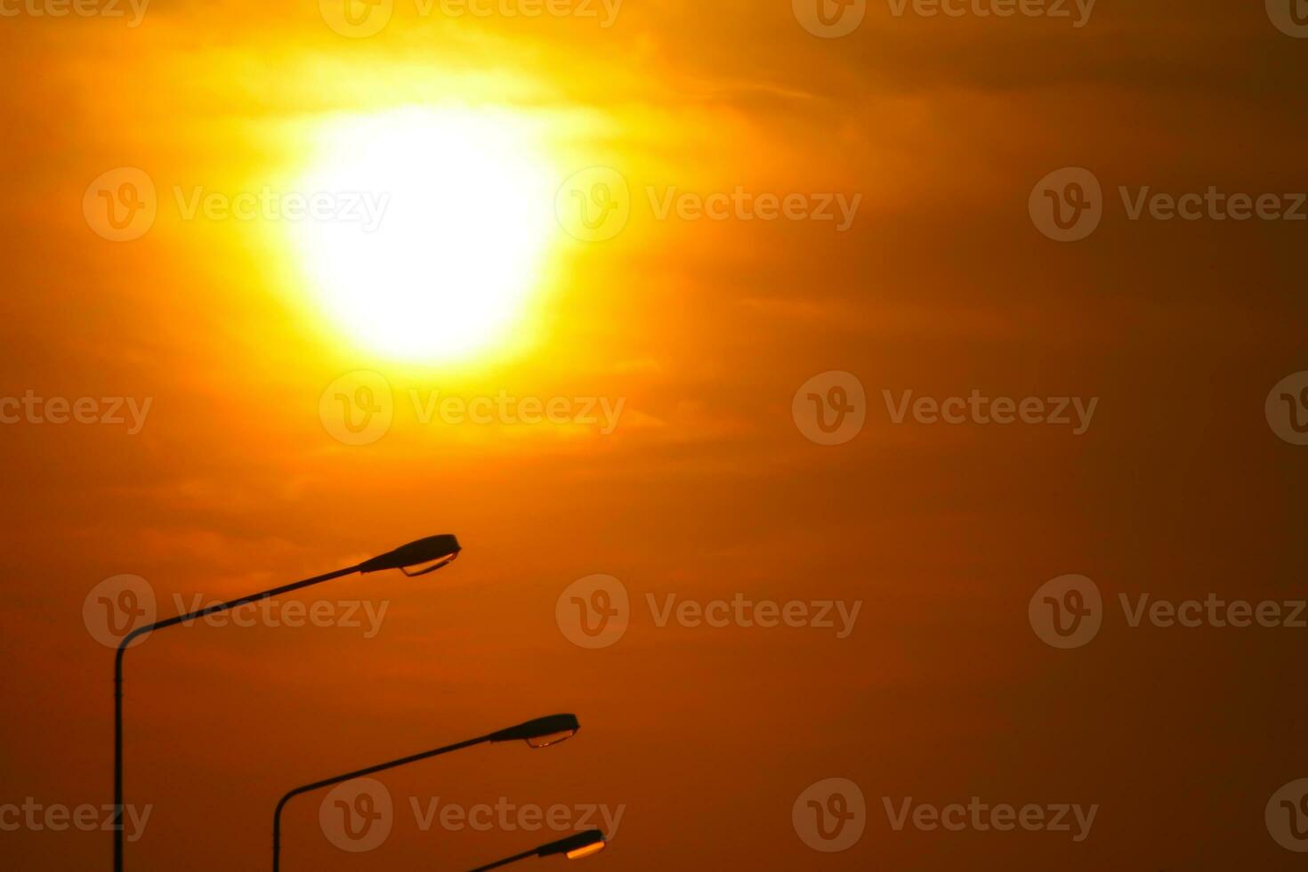 The shadow of the electric pole in the background of the sun photo