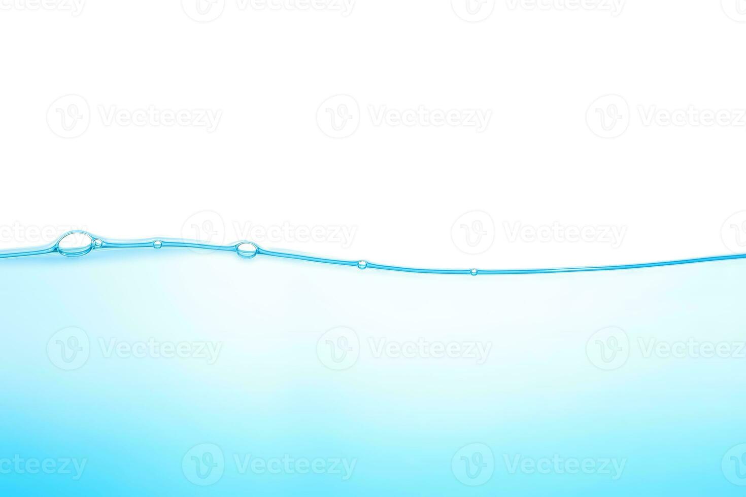 Water surface with air bubbles on white background. Waves and air bubbles water with line. close-up view. photo