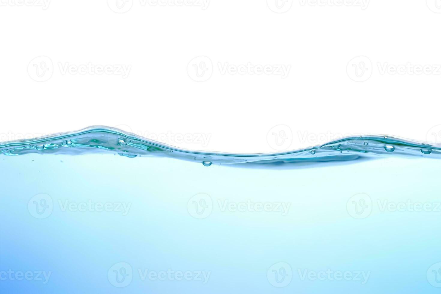 The surface of the water. White background. Movement. Close-up view. photo
