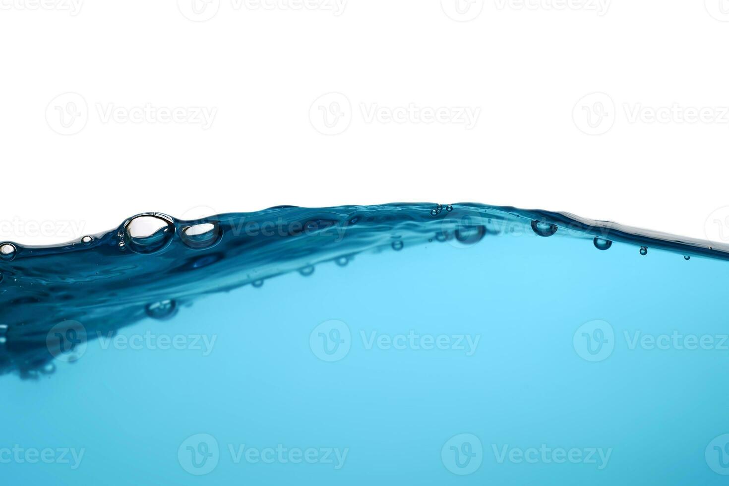 The surface of the water. Movement. white background. Close-up view. photo