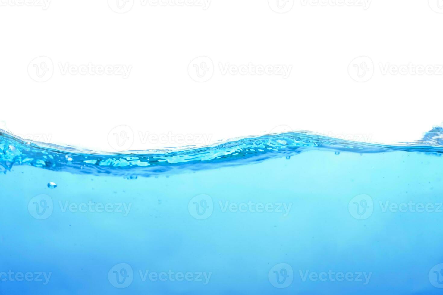 The surface of the water. White background. Close-up view. photo